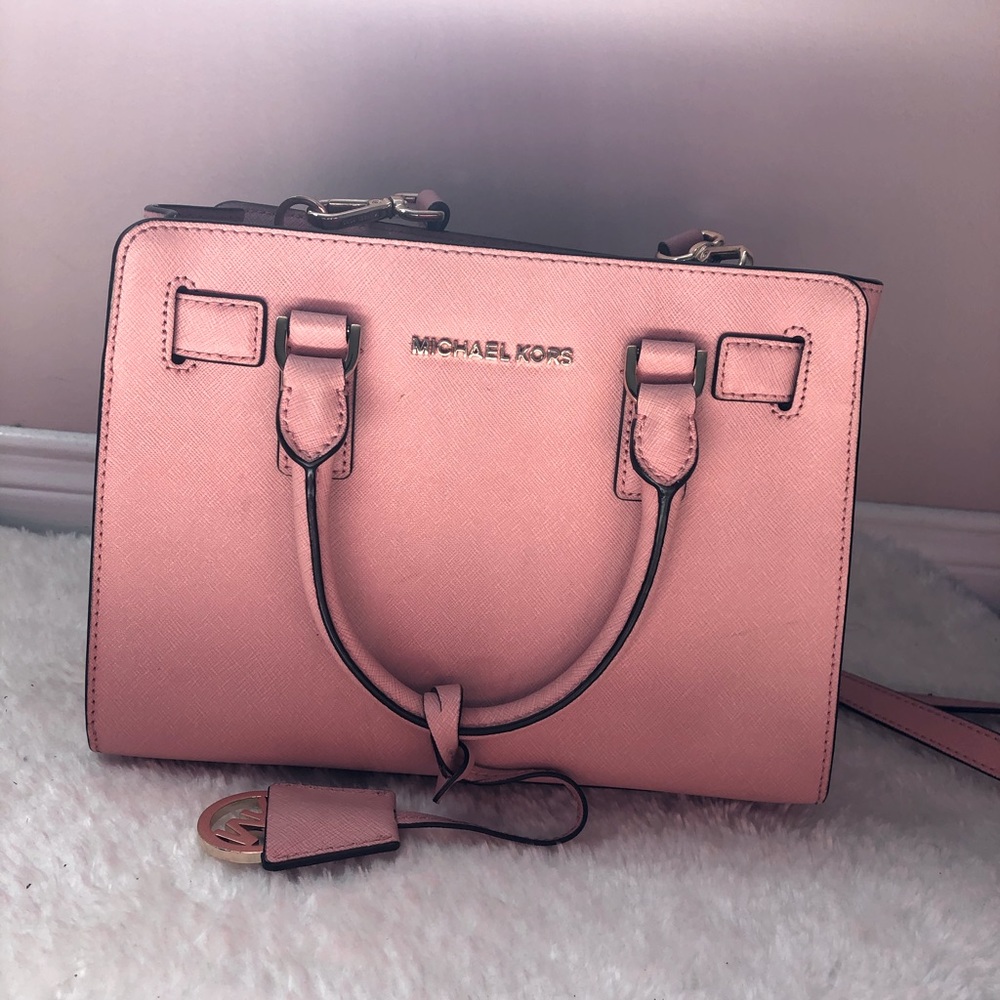 Pink Michael Kors Saffiano Satchel